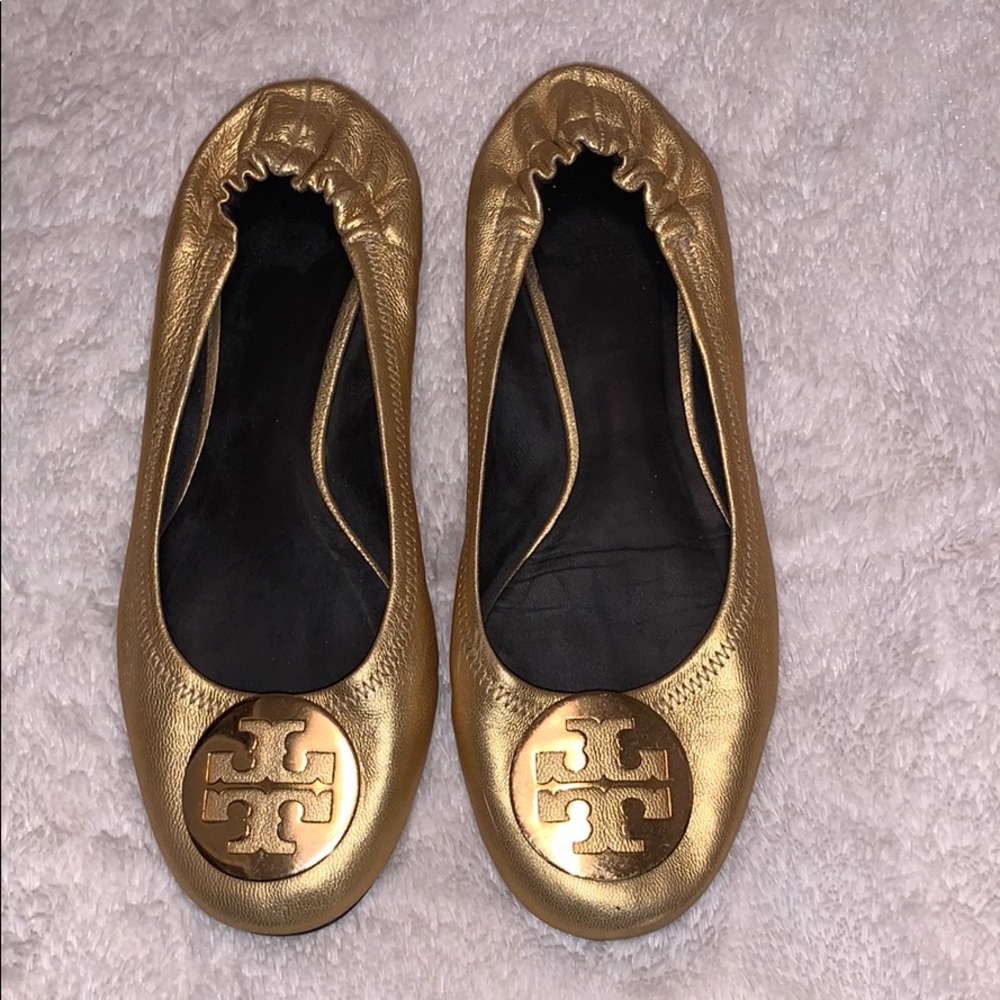TORY BURCH GOLD FLATS